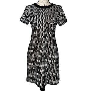 Banana Republic black & white textured dress 6‎